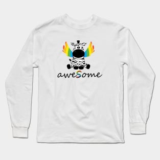 Mythical Awesome Rainbow Zebra Long Sleeve T-Shirt